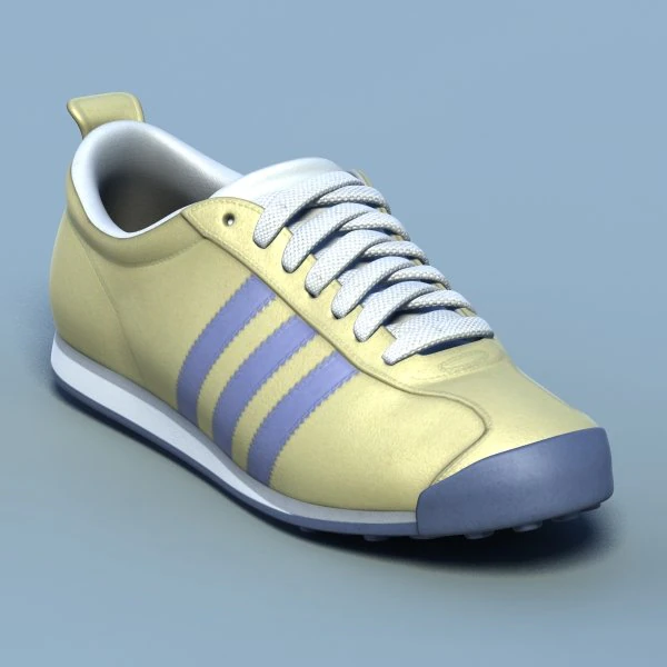 sports shoes 04 yellow blue 3D Model .c4d .max .obj .3ds .fbx .stl .blend 