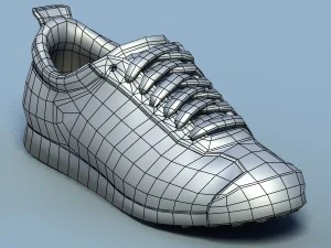 sports shoes 04 yellow blue 3D Model