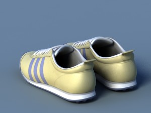 sports shoes 04 yellow blue 3D Model
