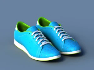 cal&ccedil;ados esportivos 05 azul branco Modelo 3D