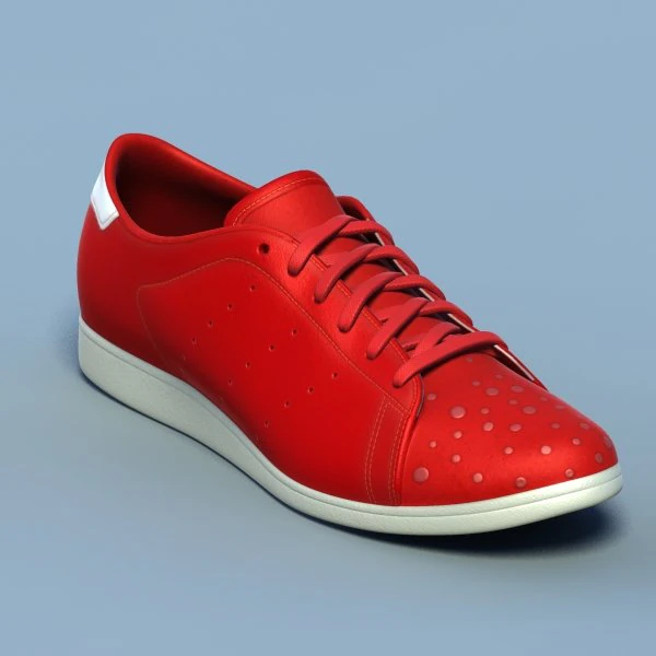 sports shoes 05 red white 3D Model .c4d .max .obj .3ds .fbx .stl .blend