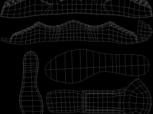 sports shoes 05 red white 3D Model