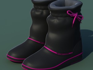 winter shoes 01 black pink Modelo 3D