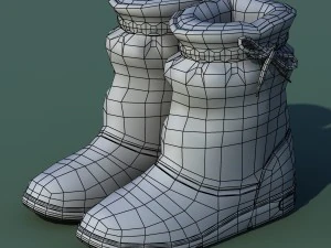 winter shoes 01 black pink 3D Model