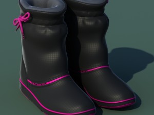 winter shoes 01 black pink 3D Modell