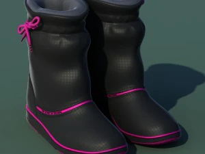 winter shoes 01 black pink 3D Model