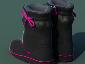 winter shoes 01 black pink 3D Modell