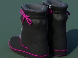 winter shoes 01 black pink 3D Model