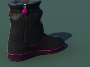 winter shoes 01 black pink 3D Modell