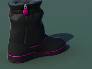 winter shoes 01 black pink 3D Model
