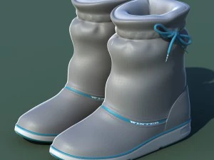 зимове взуття 01 сірий синій 3D Модель