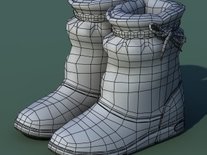 winter shoes 01 grey blue 3D Model