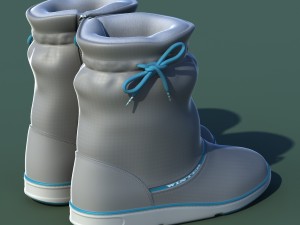 winter shoes 01 grey blue 3D Model