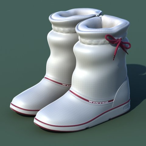 winter shoes 01 white purple Modelo 3D .c4d .max .obj .3ds .fbx .stl .blend 