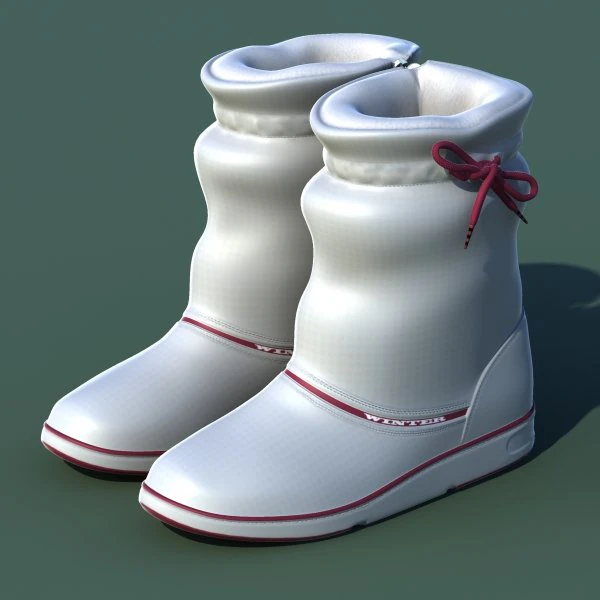 winter shoes 01 white purple 3D Model .c4d .max .obj .3ds .fbx .stl .blend