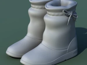 winter shoes 01 white purple 3D Model