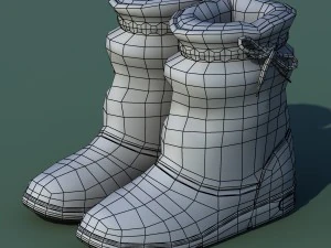 winter shoes 01 white purple 3D Model