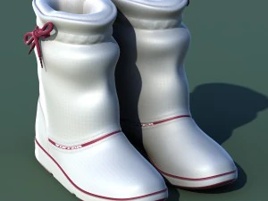 winter shoes 01 white purple 3D Model