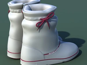 winter shoes 01 white purple 3D Model