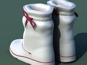 winter shoes 01 white purple 3D Model