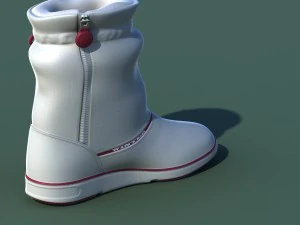 winter shoes 01 white purple 3D Model