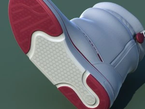 winter shoes 01 white purple 3D Model