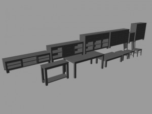milan furniture collection 3D Модель