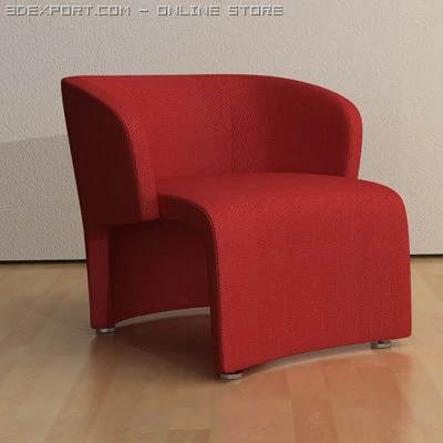 contemporary style armchair 3D Model .c4d .max .obj .3ds .fbx .stl .blend 