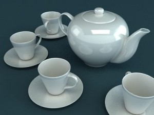 porcelain tea set Modelo 3D