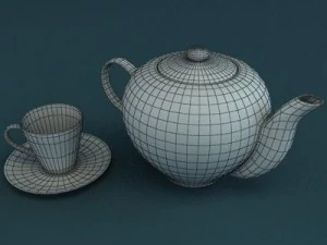 porcelain tea set 3D Model