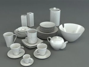 porcelain tableware set 3D Model