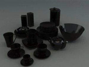 porcelain tableware set 3D Model