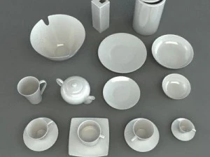 porcelain tableware set 3D Model