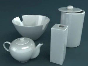 porcelain tableware set 3D Model
