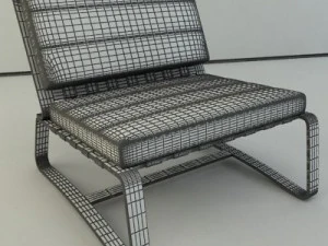 a contemporary style armchair 3D Model