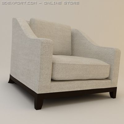 designer fabric armchair 3D Model .c4d .max .obj .3ds .fbx .stl .blend 