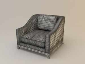 designer fabric armchair 3D Model
