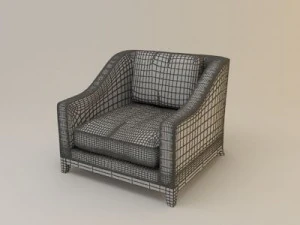 designer fabric armchair 3D Model