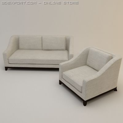 designer fabric seating set 3D Model .c4d .max .obj .3ds .fbx .stl .blend 