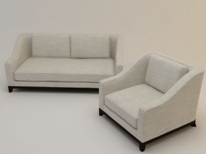 designer fabric seating set Modelo 3D