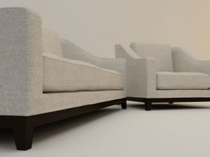 designer fabric seating set 3D Model