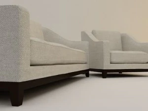 designer fabric seating set 3D Model