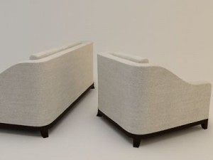 designer fabric seating set 3D Model