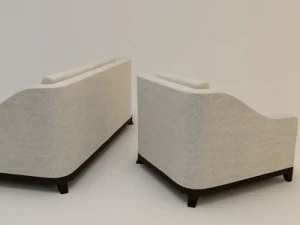 designer fabric seating set 3D Model