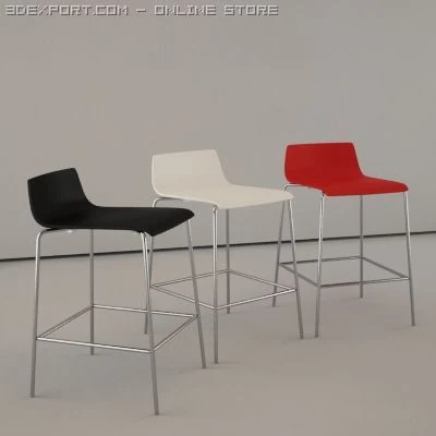 corian bar chair 3D Model .c4d .max .obj .3ds .fbx .stl .blend 
