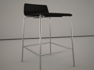 corian bar chair Model 3D