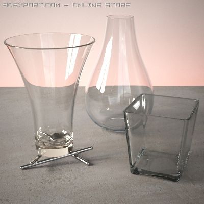 vase set 2 3D Модель .c4d .max .obj .3ds .fbx .stl .blend 