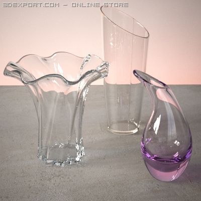 vase set 3 Model 3D .c4d .max .obj .3ds .fbx .stl .blend 