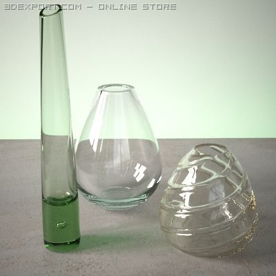 vase set 4 3D मॉडल .c4d .max .obj .3ds .fbx .stl .blend 