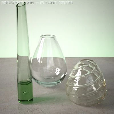 vase set 4 3D Model .c4d .max .obj .3ds .fbx .stl .blend 